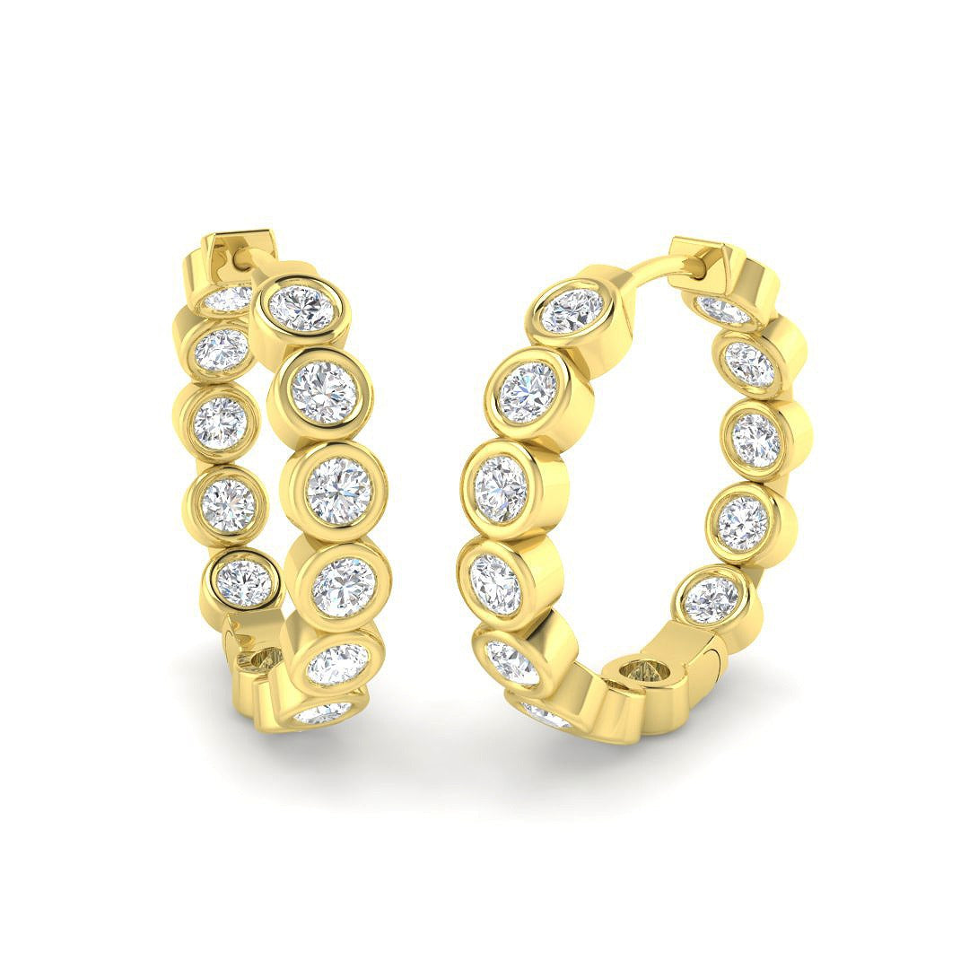 1.42ct Lab Diamond Round Cut Stud Earrings in 9K Yellow Gold