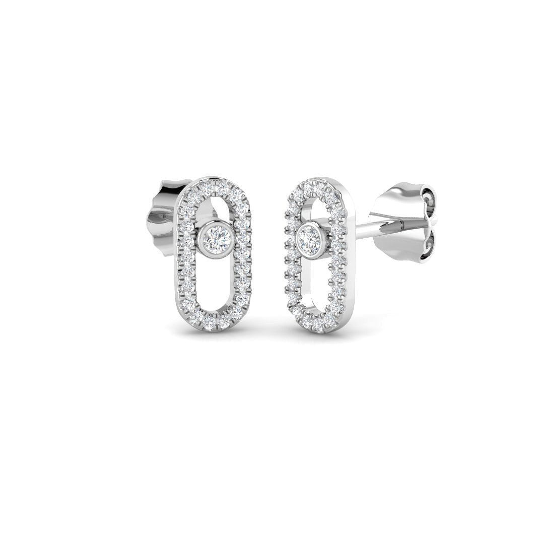 0.15ct Lab Diamond Round Cut Stud Earrings in 9K White Gold