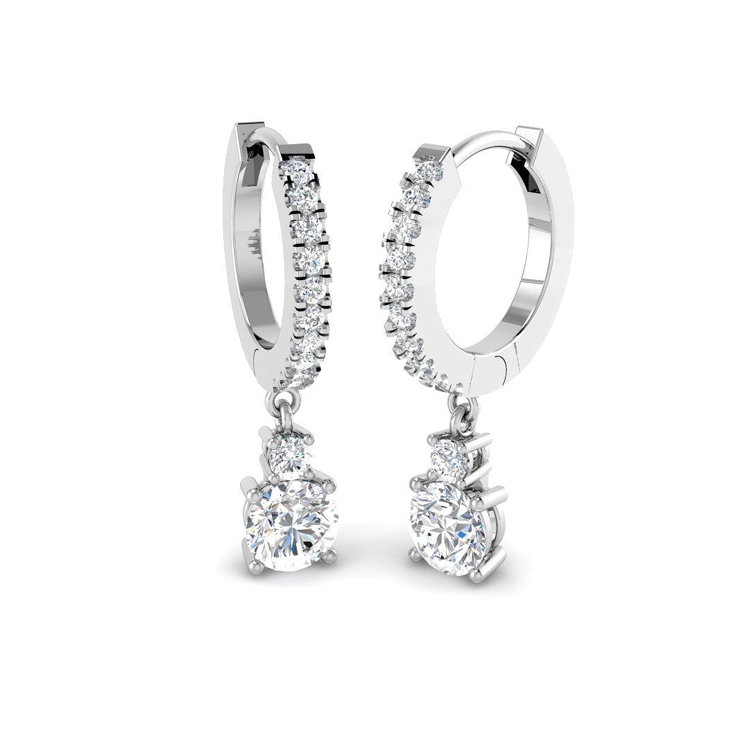 1.33ct Lab Diamond Round Cut Stud Earrings in 9K White Gold
