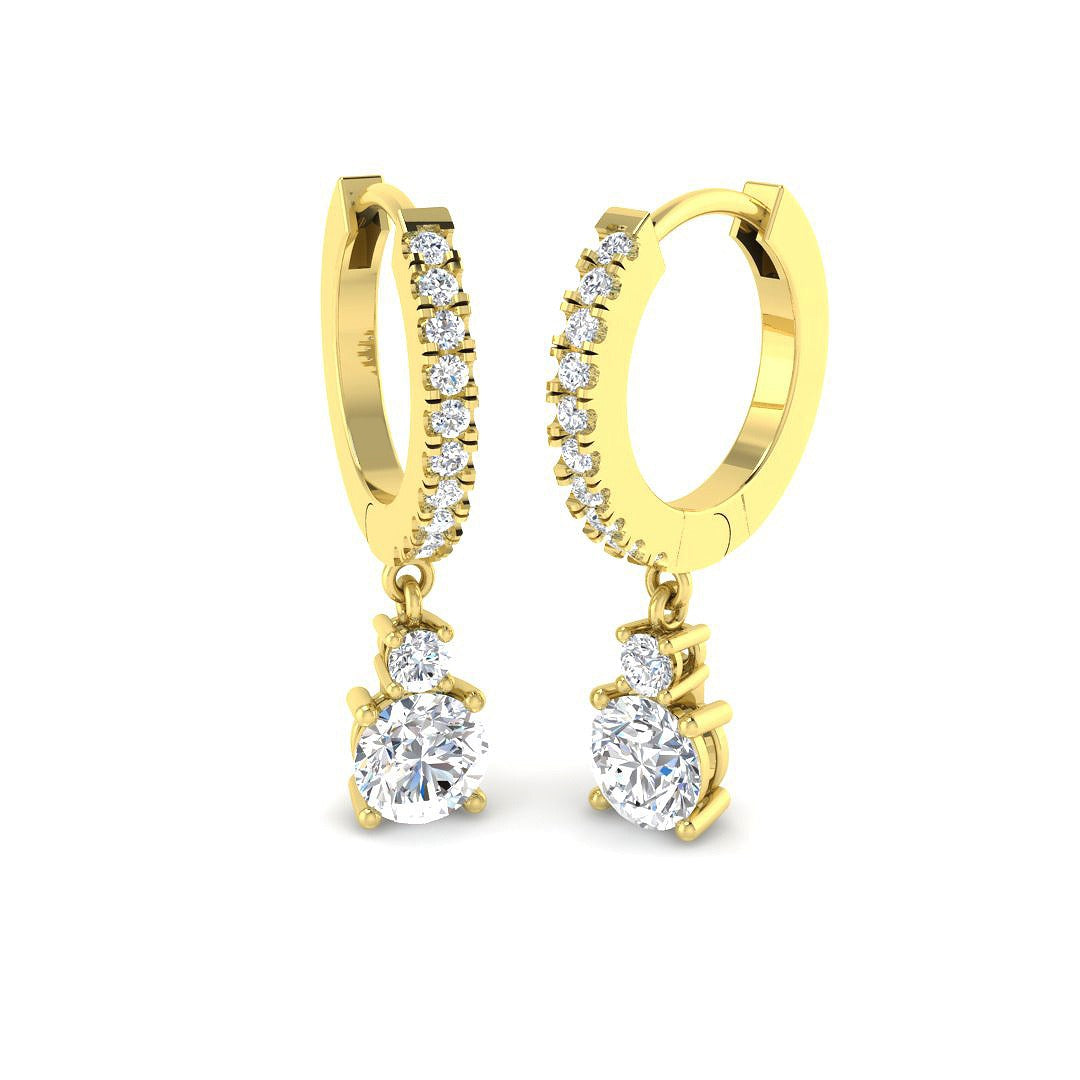 1.33ct Lab Diamond Round Cut Stud Earrings in 9K Yellow Gold