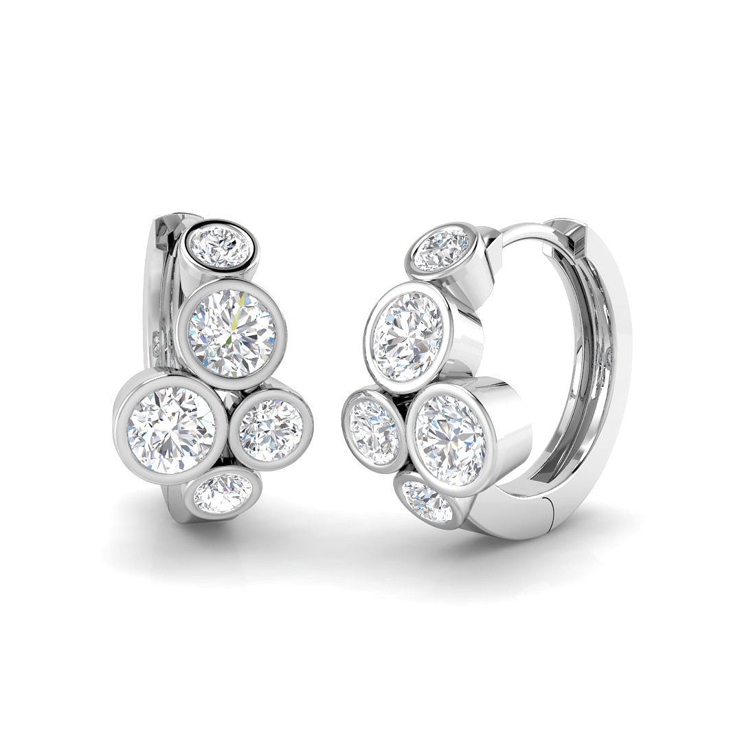 1.27ct Lab Diamond Round Cut Stud Earrings in 9K White Gold