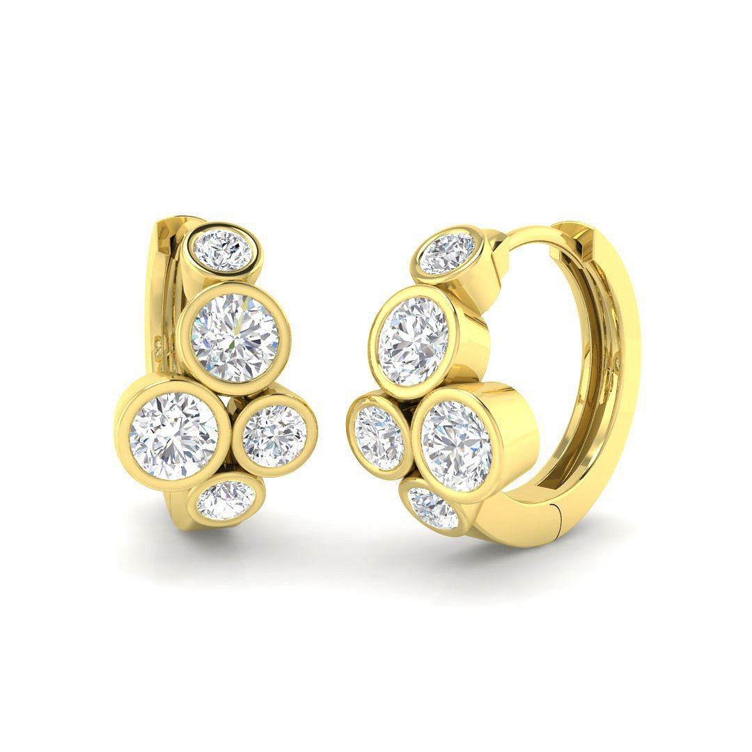 1.27ct Lab Diamond Round Cut Stud Earrings in 9K Yellow Gold