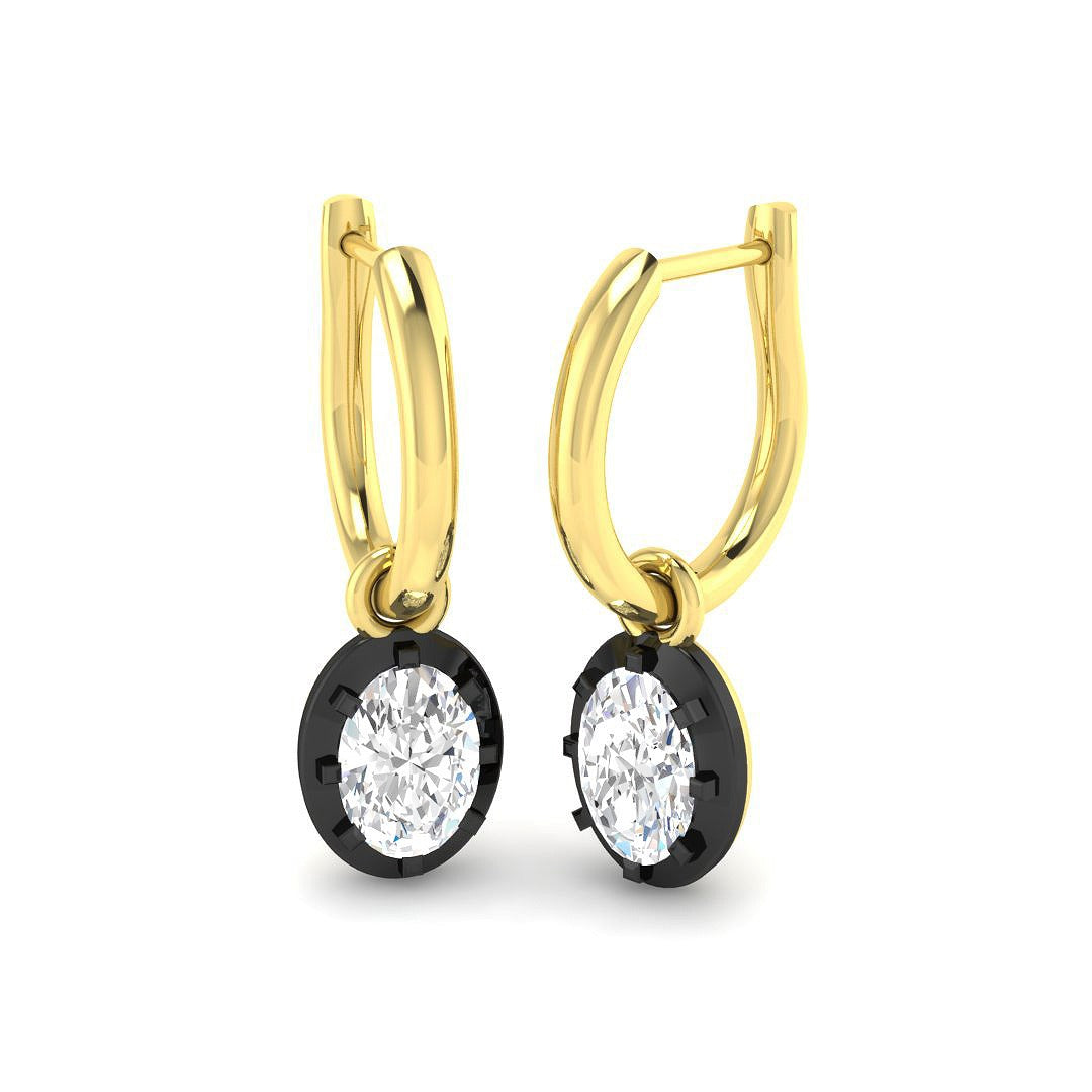 1.03ct Lab Diamond Oval Cut Stud Earrings in 9K Yellow Gold