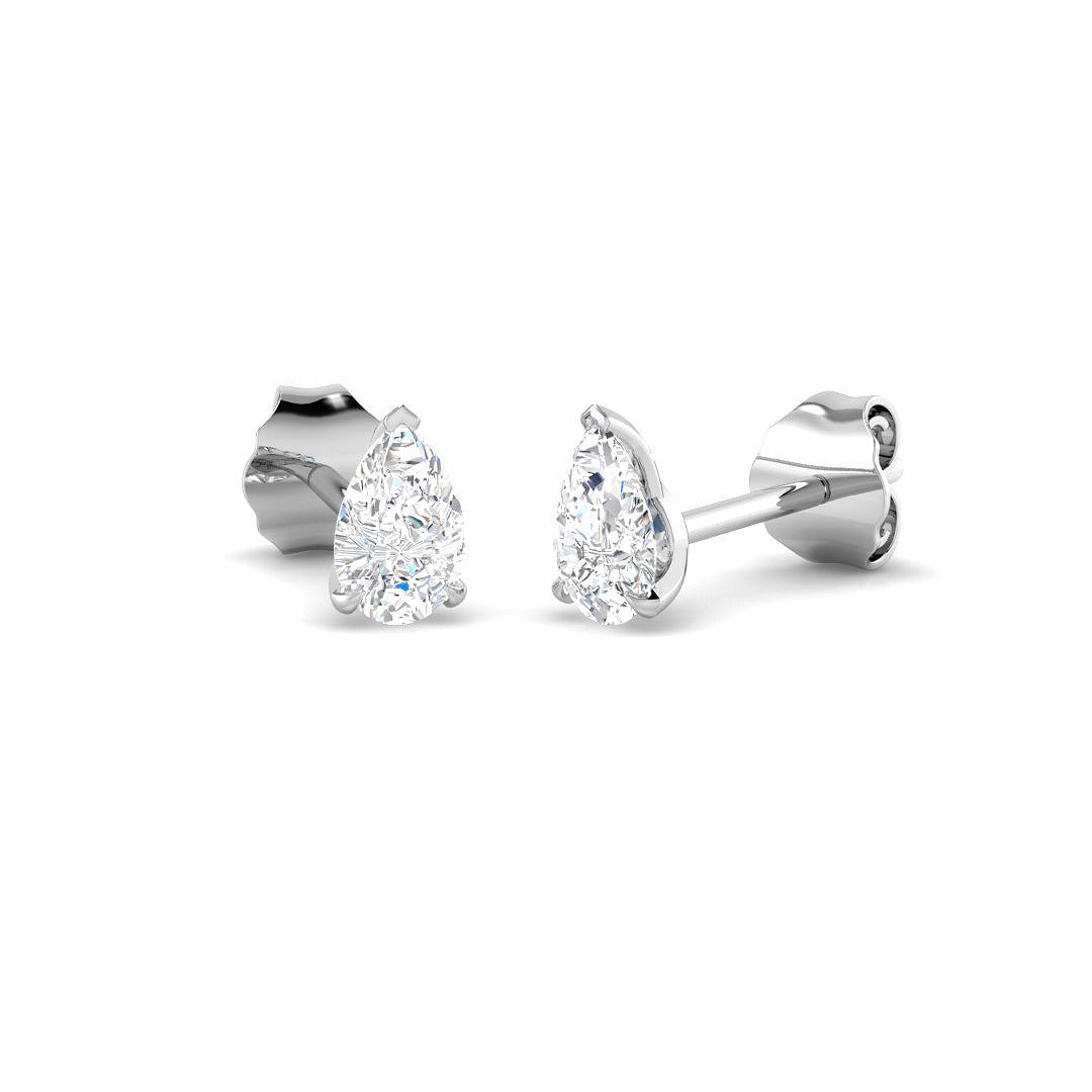 0.45ct Lab Diamond Pear Cut Stud Earrings in 9K White Gold