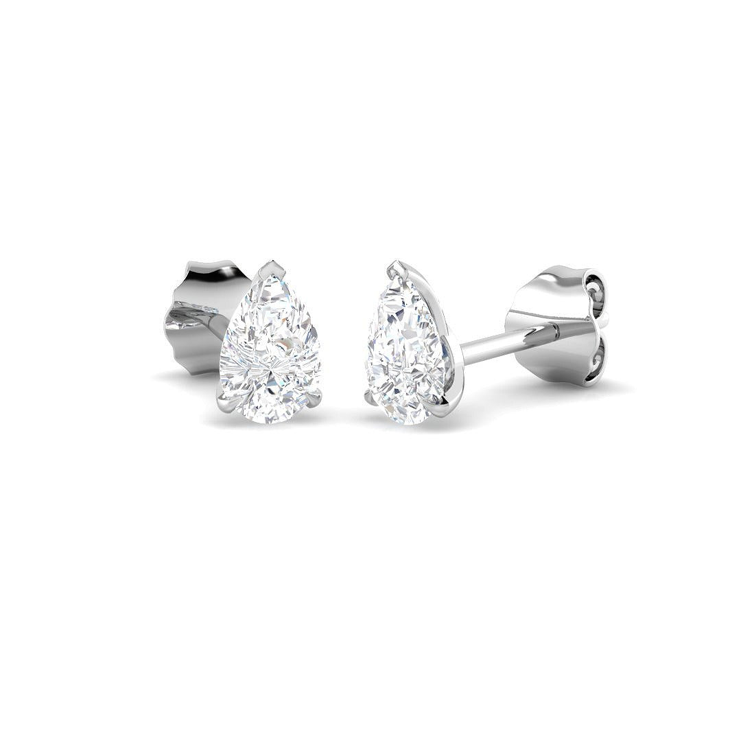 0.72ct Lab Diamond Pear Cut Stud Earrings in 9K White Gold