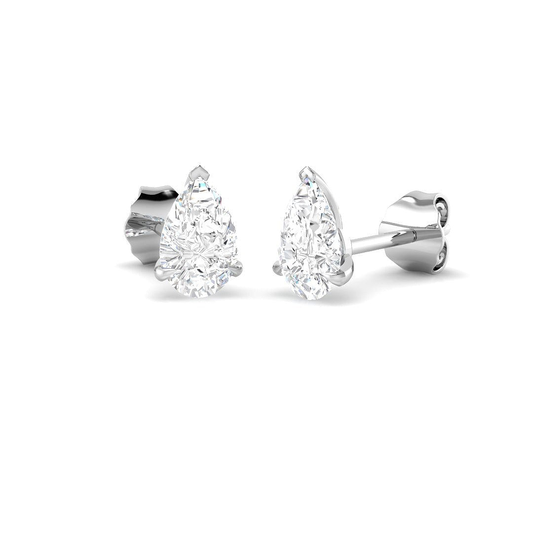 9ct White Gold 1.06ct Lab Grown Diamond Solitaire Earrings