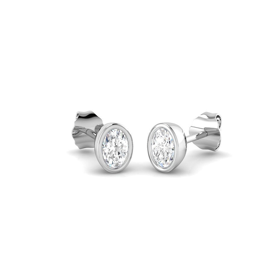 9ct White Gold 0.52ct Lab Grown Diamond Solitaire Earrings