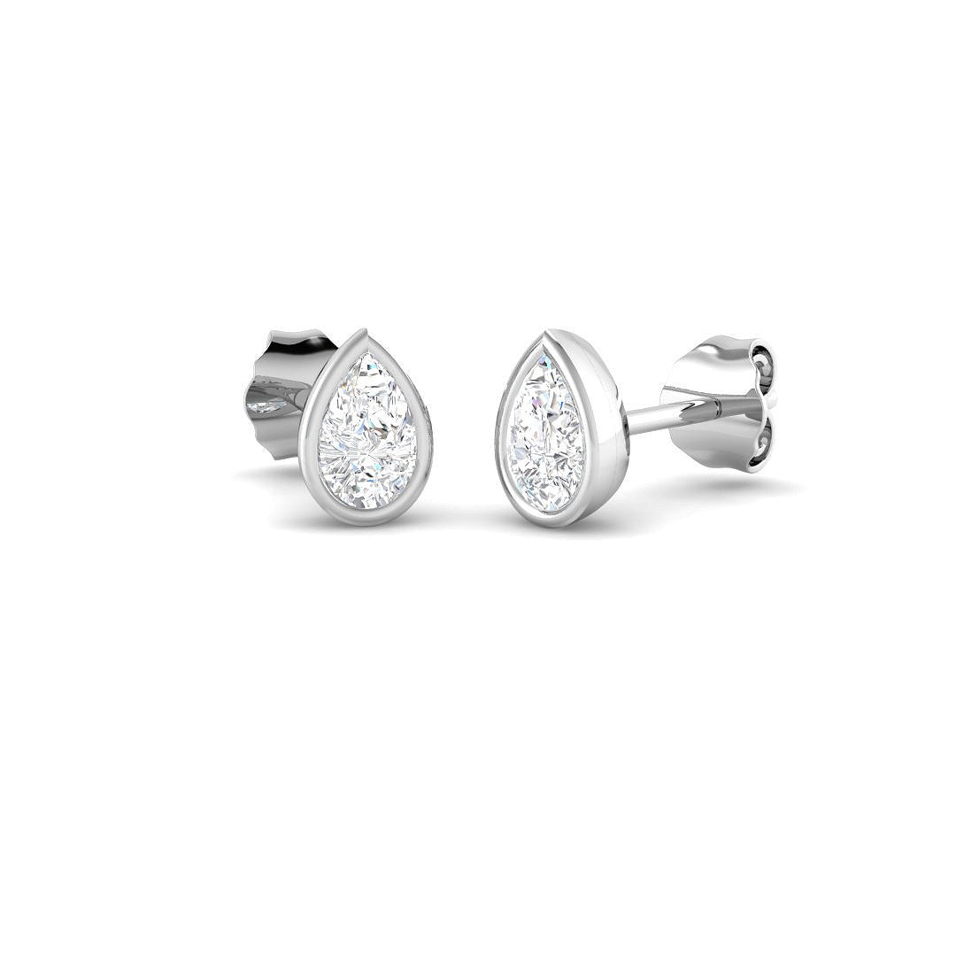 9ct White Gold 0.51ct Lab Grown Diamond Solitaire Earrings