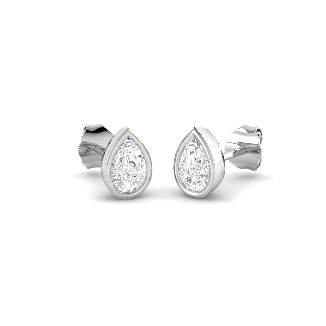 0.73ct Lab Diamond Oval Cut Stud Earrings in 9K White Gold