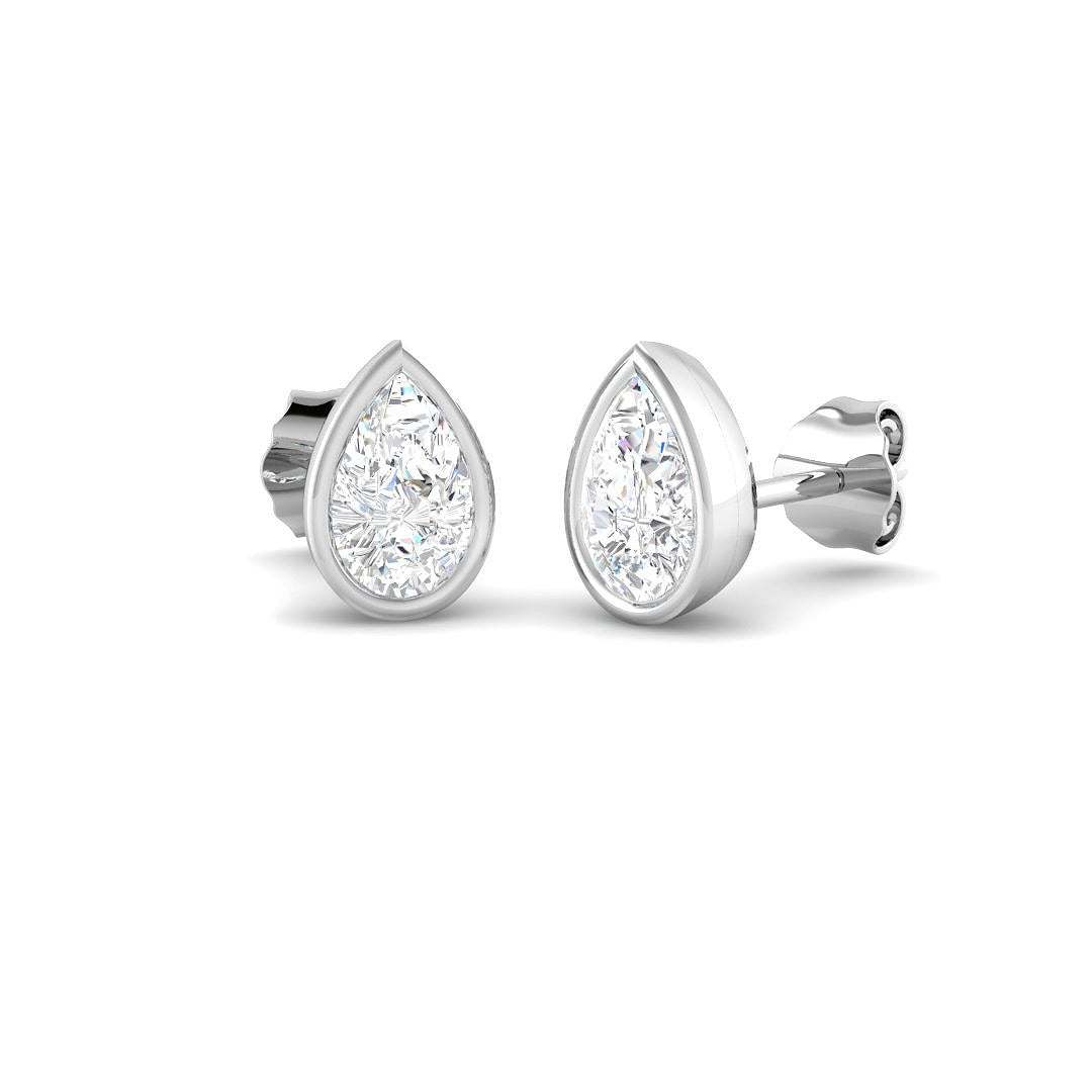 1.11ct Lab Diamond Pear Cut Stud Earrings in 9K White Gold