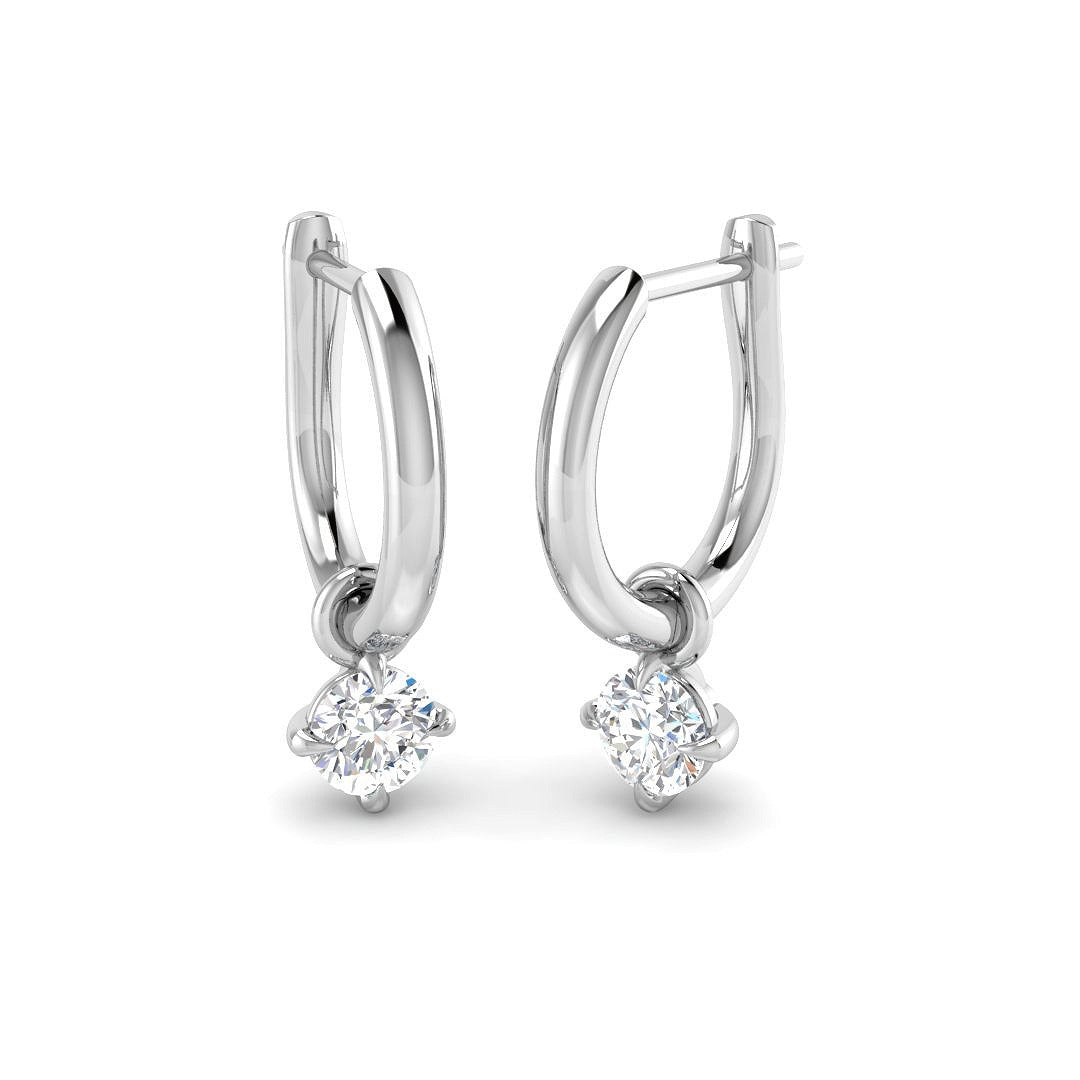0.54ct Lab Diamond Round Cut Stud Earrings in 9K White Gold