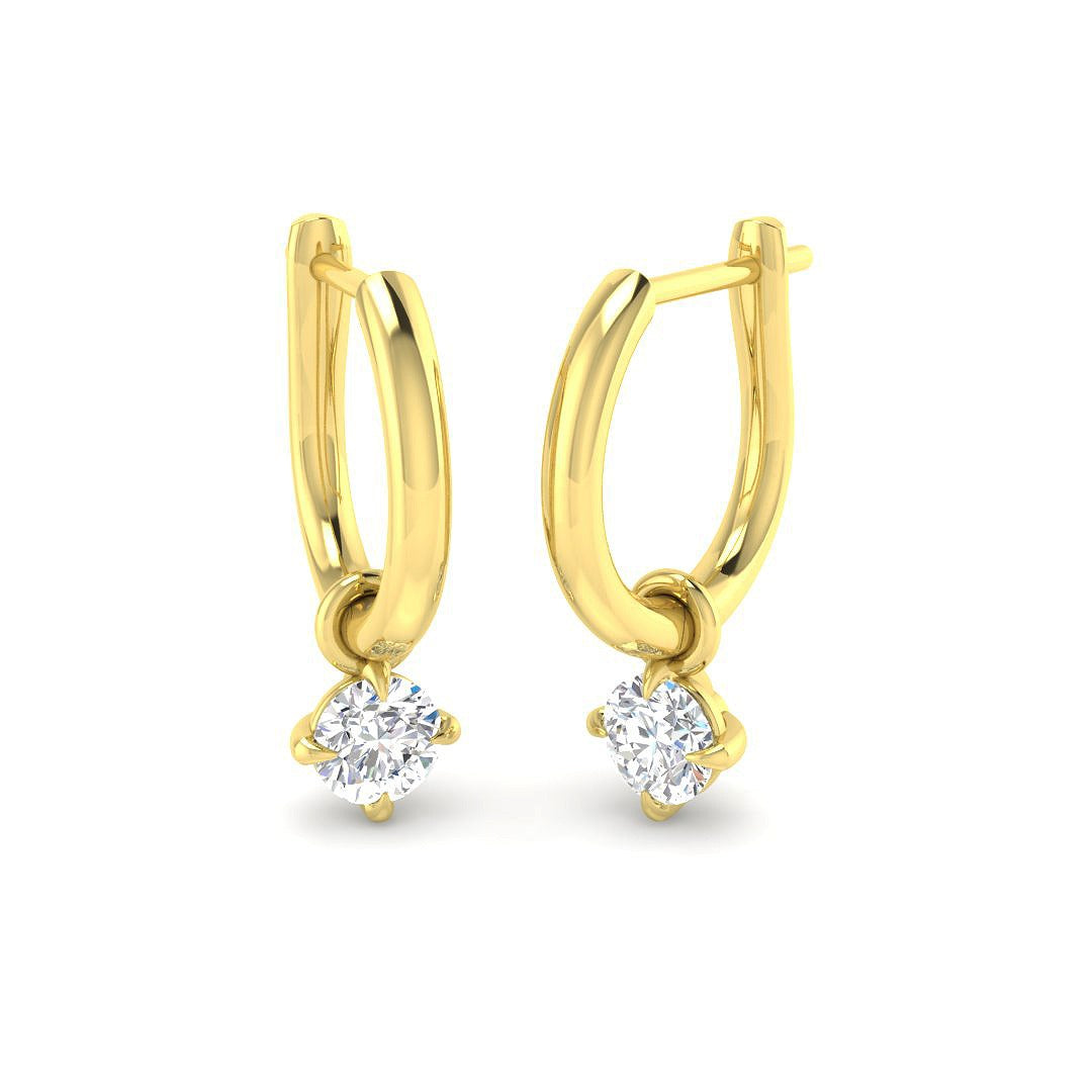 0.54ct Lab Diamond Round Cut Stud Earrings in 9K Yellow Gold