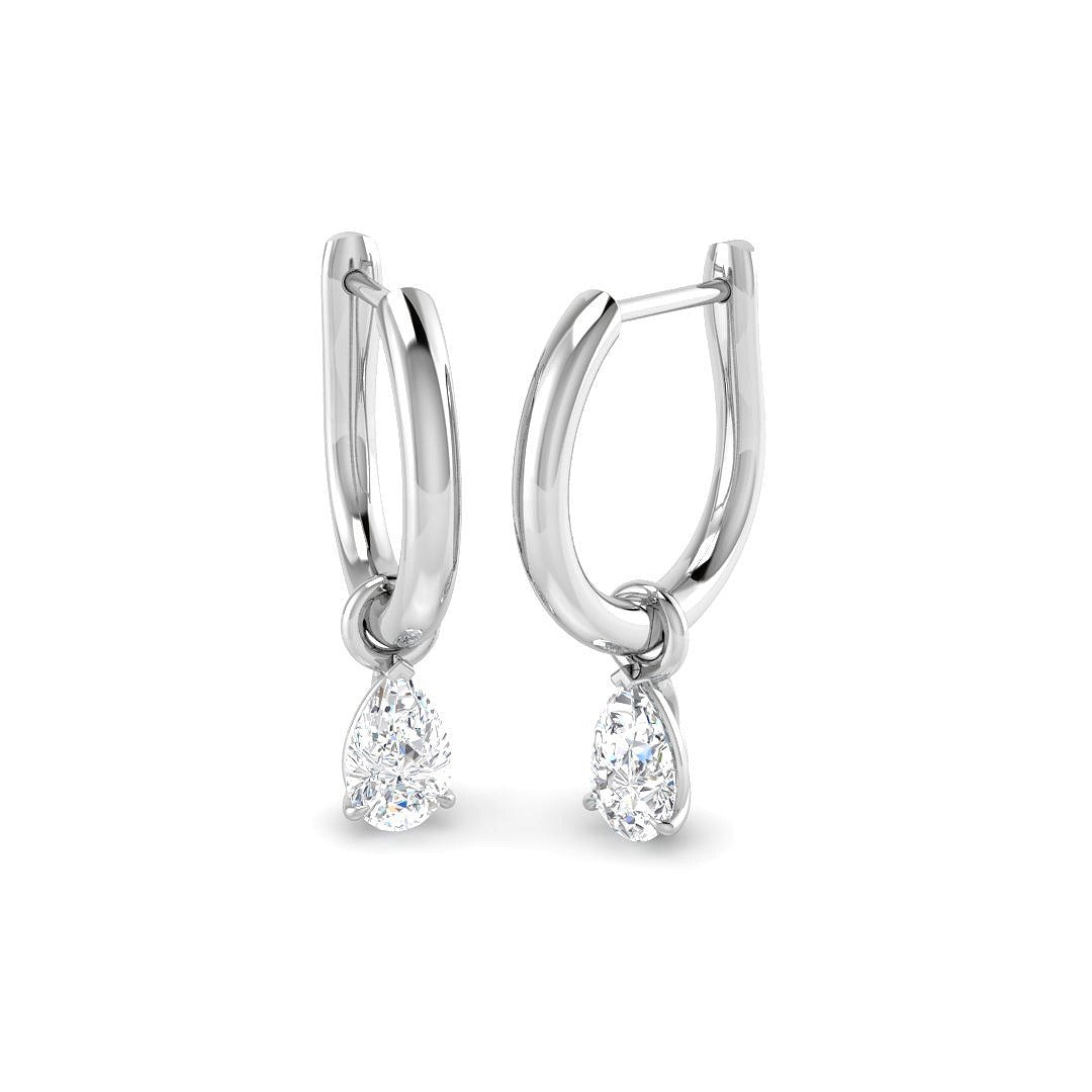 0.44ct Lab Diamond Pear Cut Stud Earrings in 9K White Gold