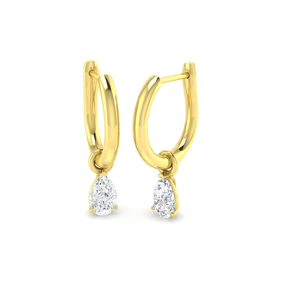 0.44ct Lab Diamond Pear Cut Stud Earrings in 9K Yellow Gold