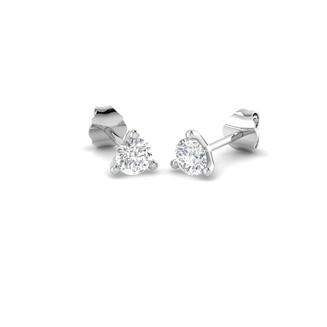 0.58ct Lab Diamond Round Cut Stud Earrings in 9K White Gold