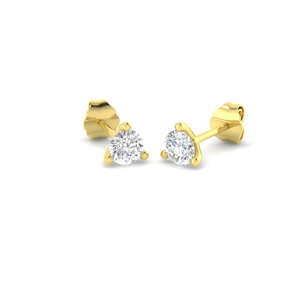 0.58ct Lab Diamond Round Cut Stud Earrings in 9K Yellow Gold