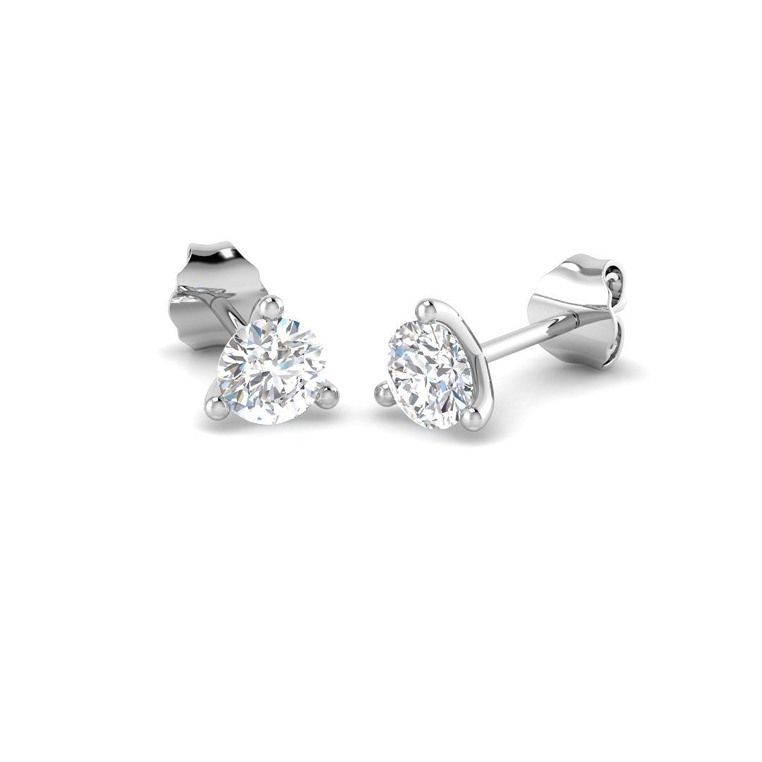 0.76ct Lab Diamond Round Cut Stud Earrings in 9K White Gold