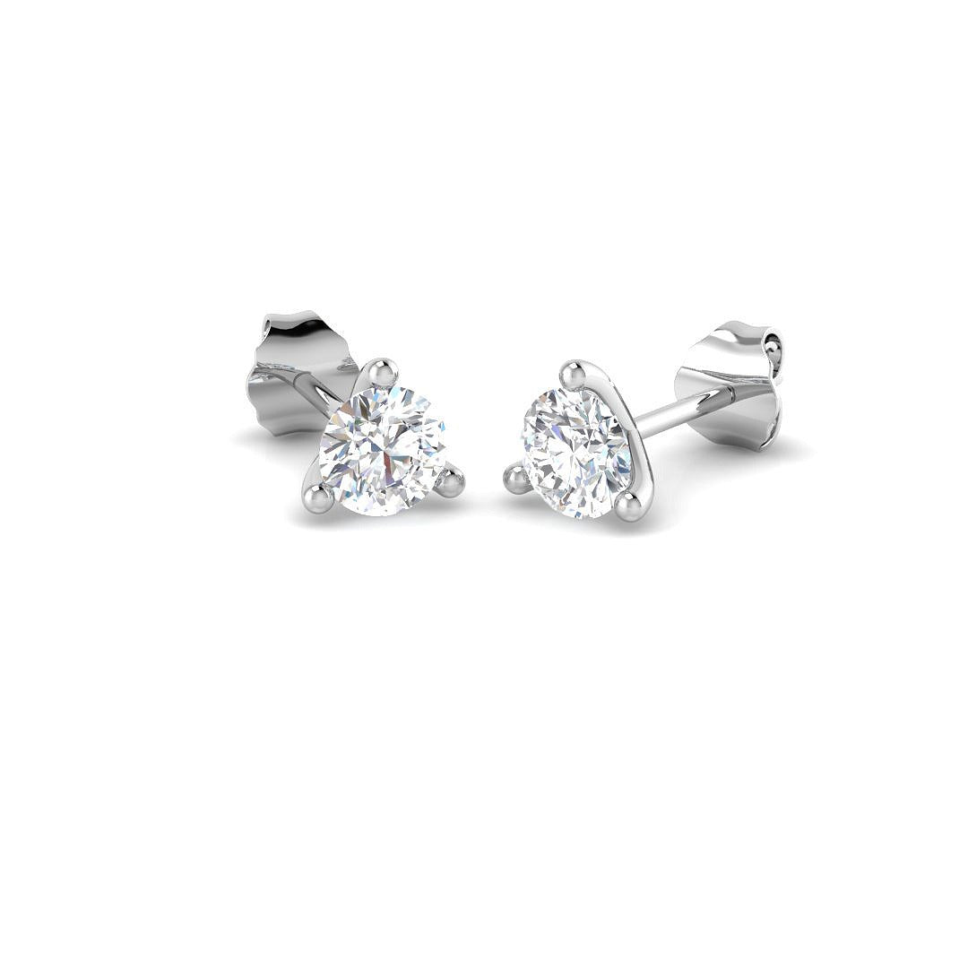 0.92ct Lab Diamond Round Cut Stud Earrings in 9K White Gold