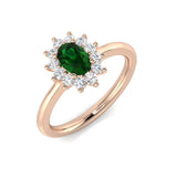 Oval Emerald Halo Diamond Ring