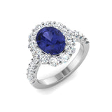 Oval Tanzanite Diamond Engagement Ring in Yellow Gold