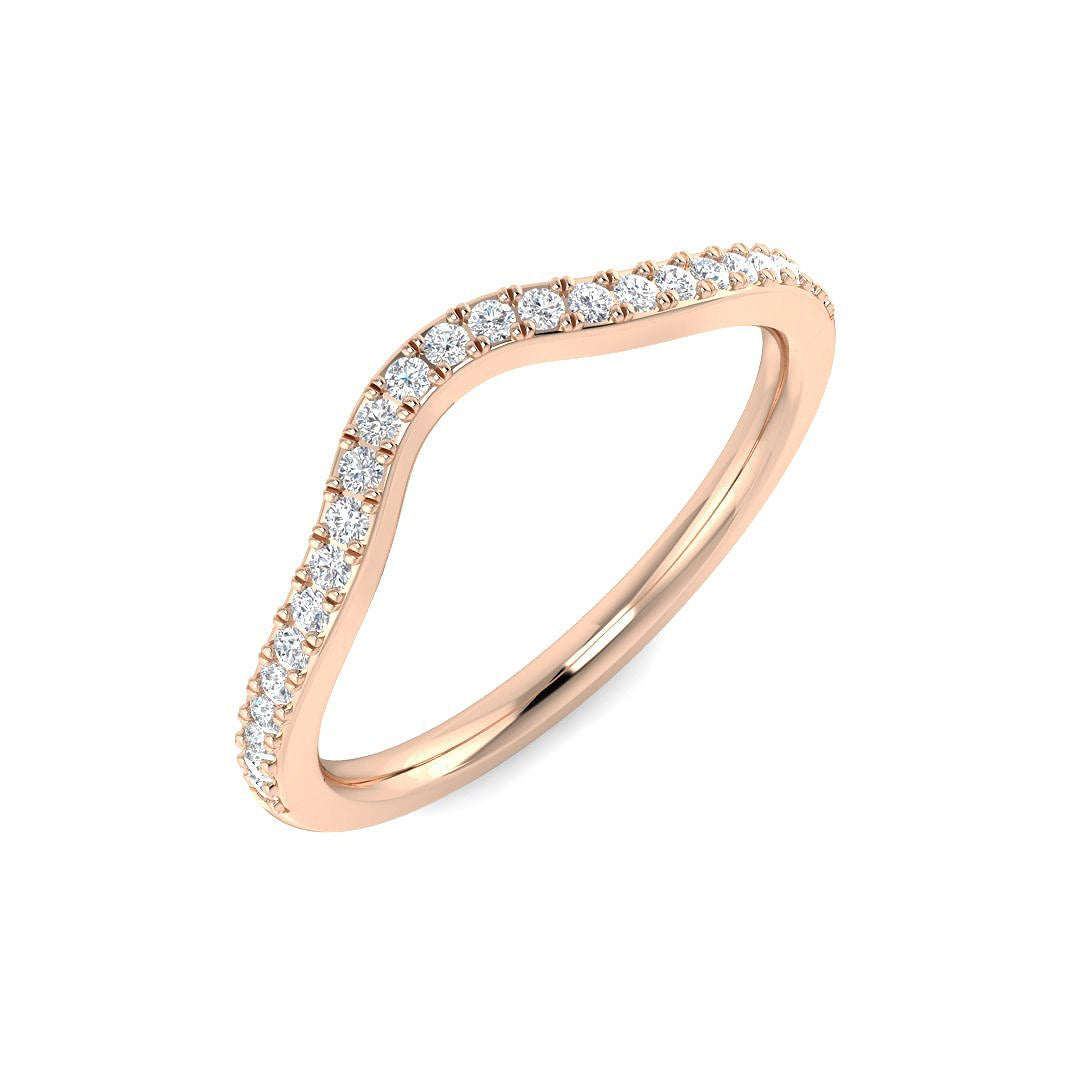 Elegant Diamond Wishbone Ring | 0.15ct | Hallmarked Gold & Platinum