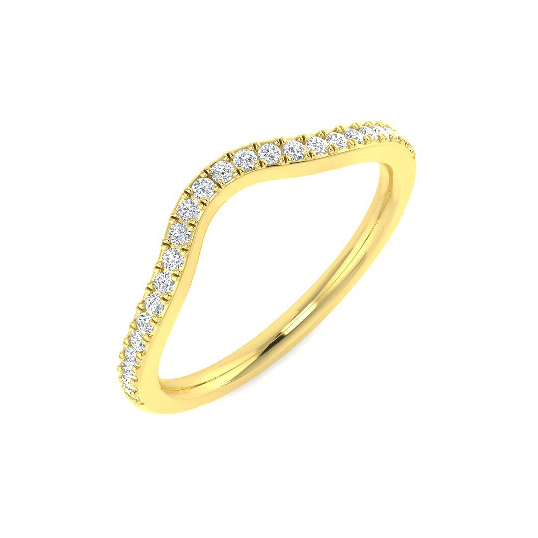 Elegant Diamond Wishbone Ring | 0.15ct | Hallmarked Gold & Platinum