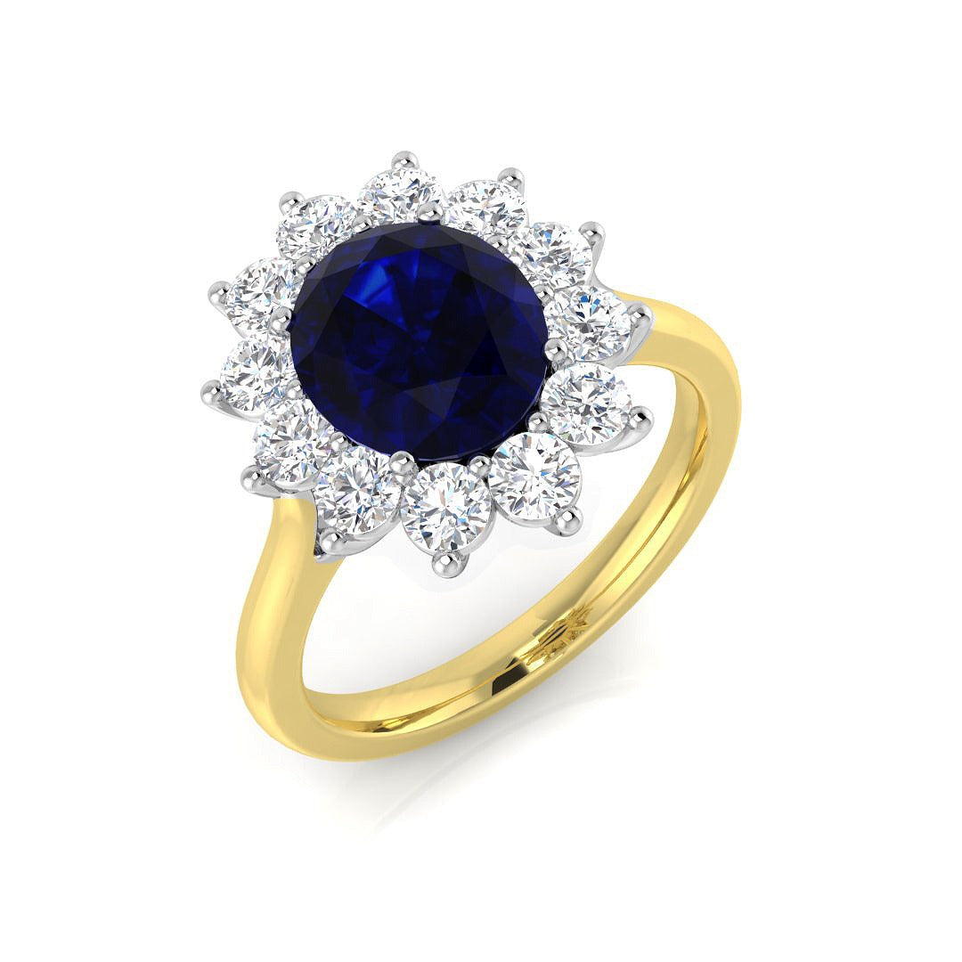 3.43Ct Lab Grown Diamond Ring in 9k Two Tone | Ring Size - M