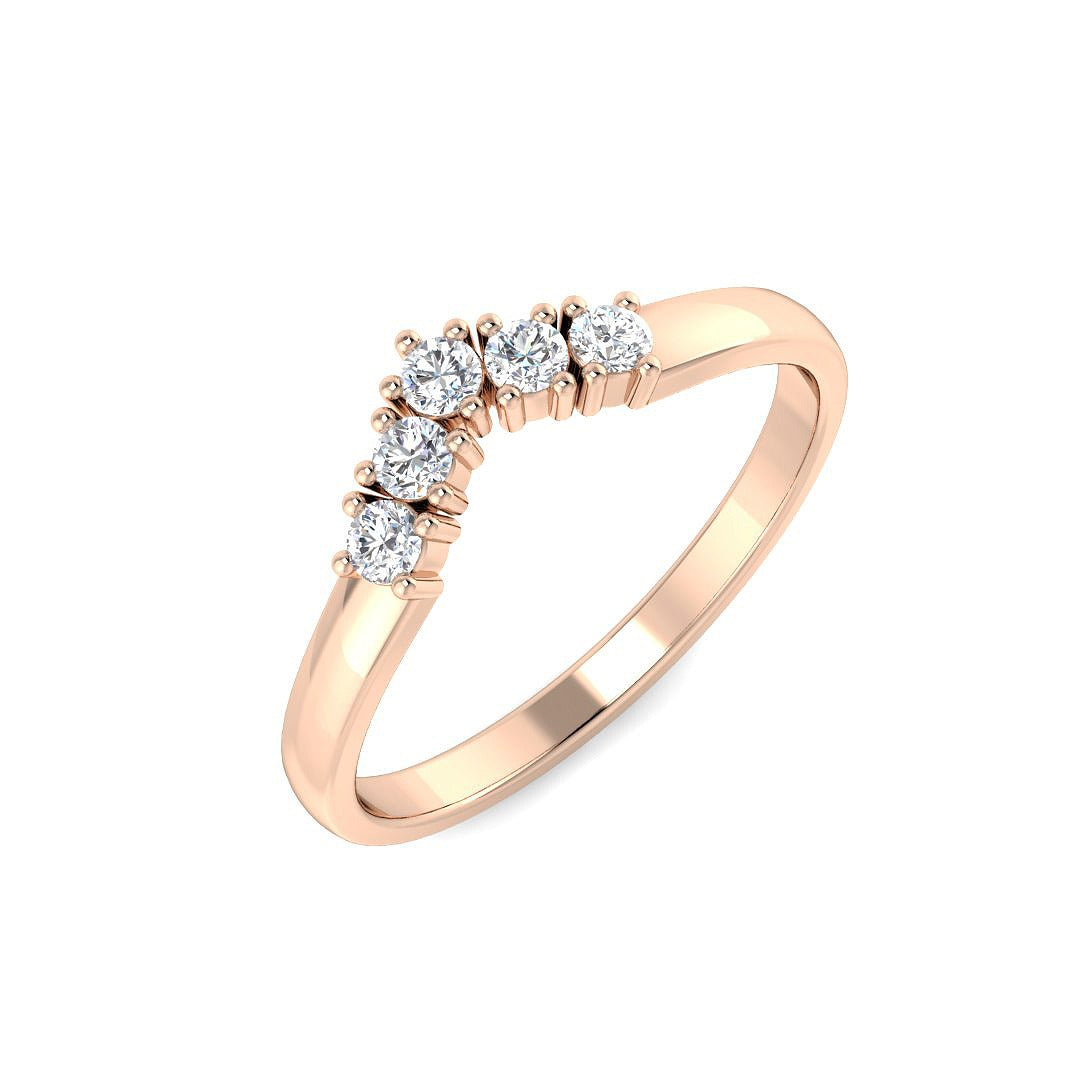 Diamond Webbover Wishbone Ring | 0.15ct | Hallmarked Gold & Platinum