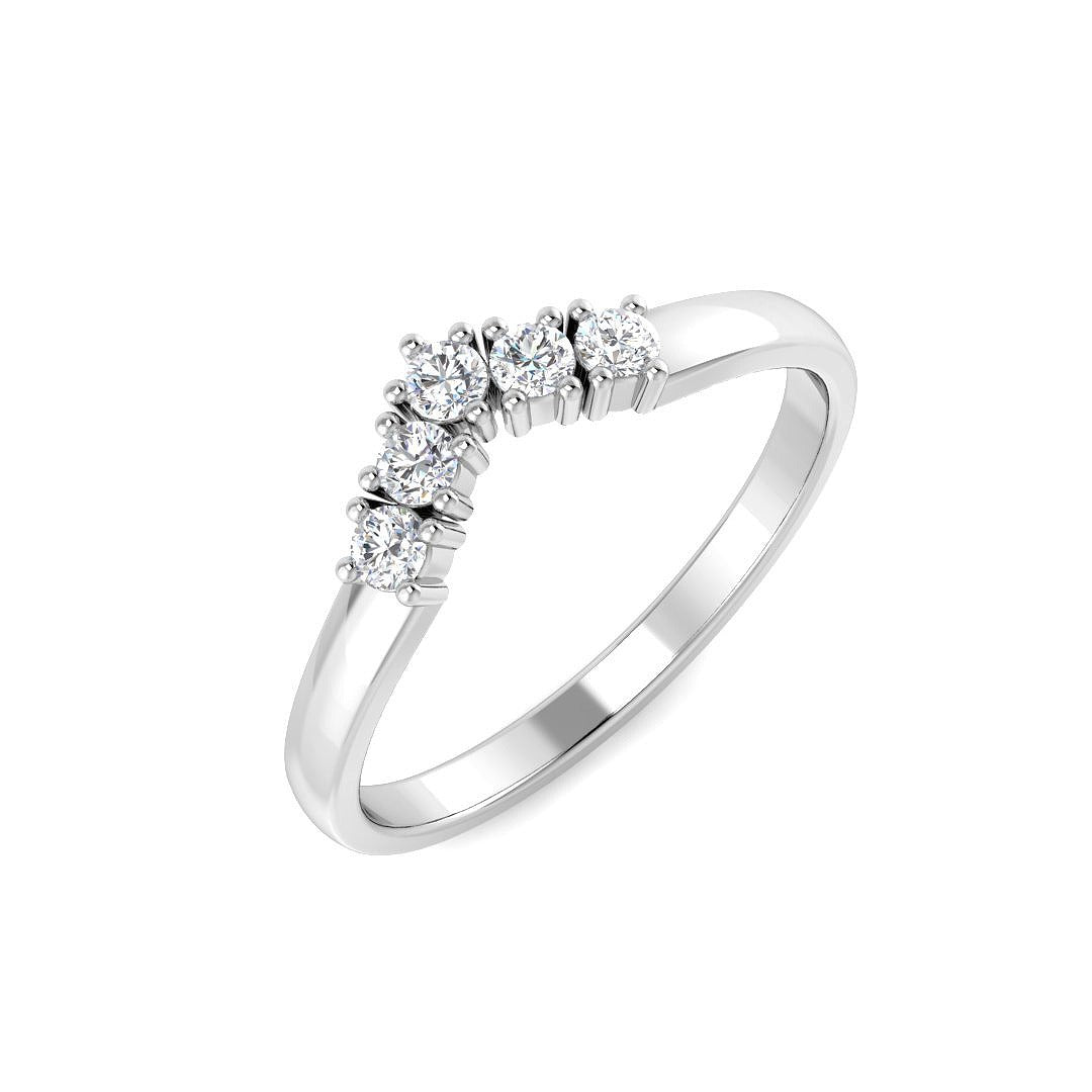 Diamond Webbover Wishbone Ring | 0.15ct | Hallmarked Gold & Platinum