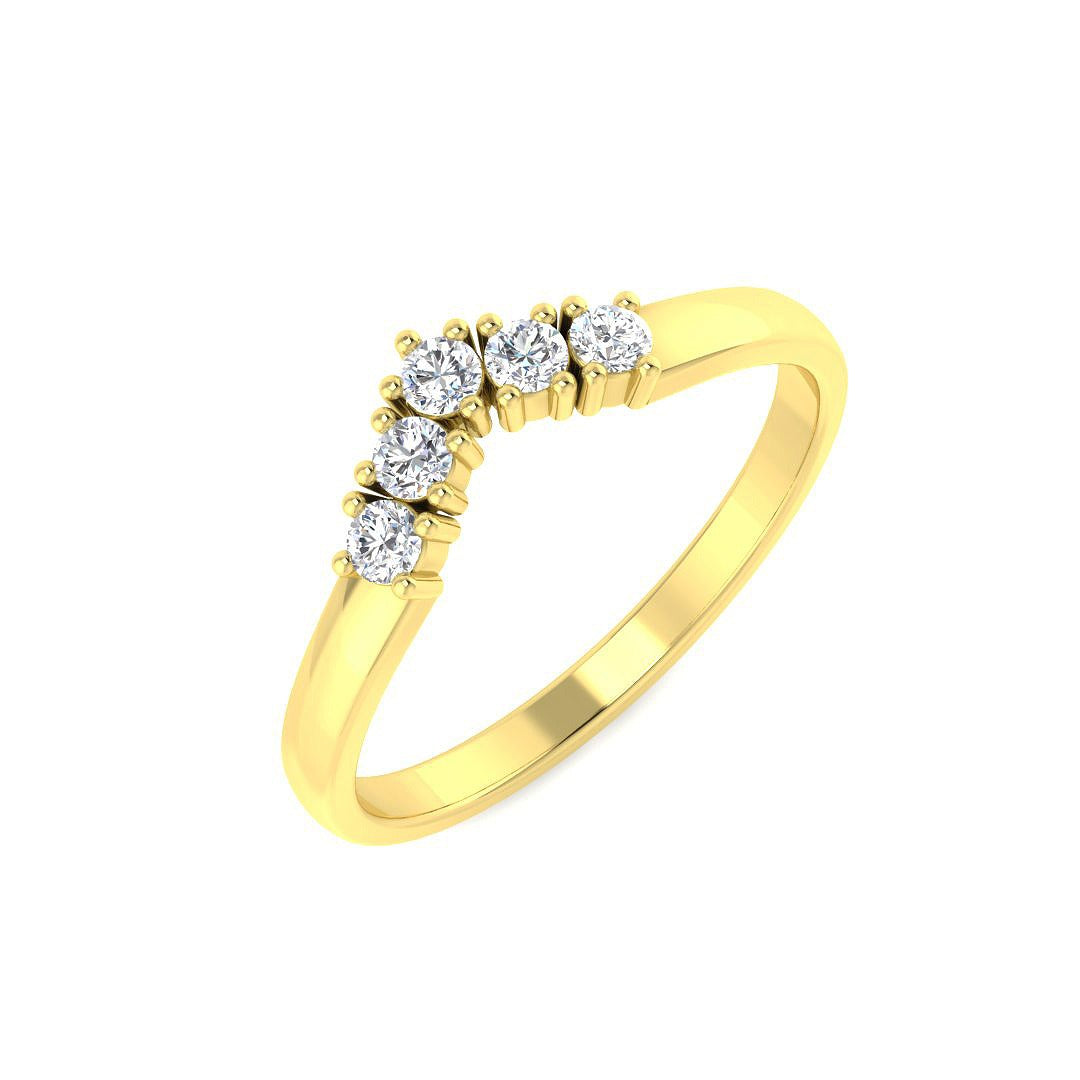 Diamond Webbover Wishbone Ring | 0.15ct | Hallmarked Gold & Platinum