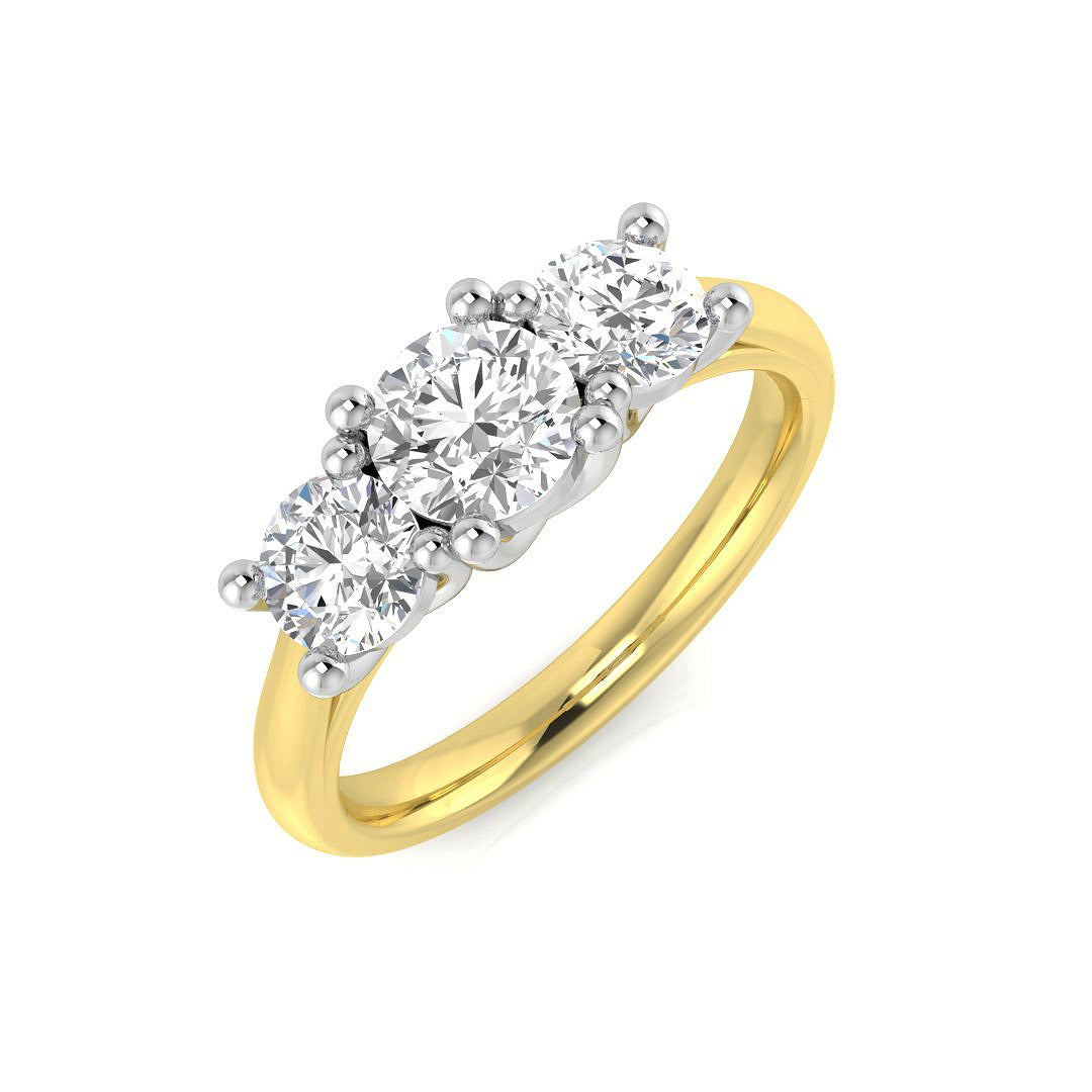 1.35Ct Lab Grown Diamond Ring in 9k Two Tone | Ring Size - M
