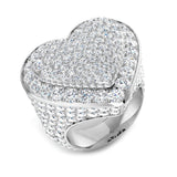 Luxury Heart Pave Diamond Dress Ring | 11.5ct | Hallmarked Gold & Platinum
