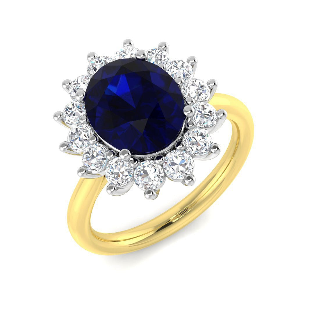 3.88Ct Lab Grown Diamond Ring in 9k Two Tone | Ring Size - M