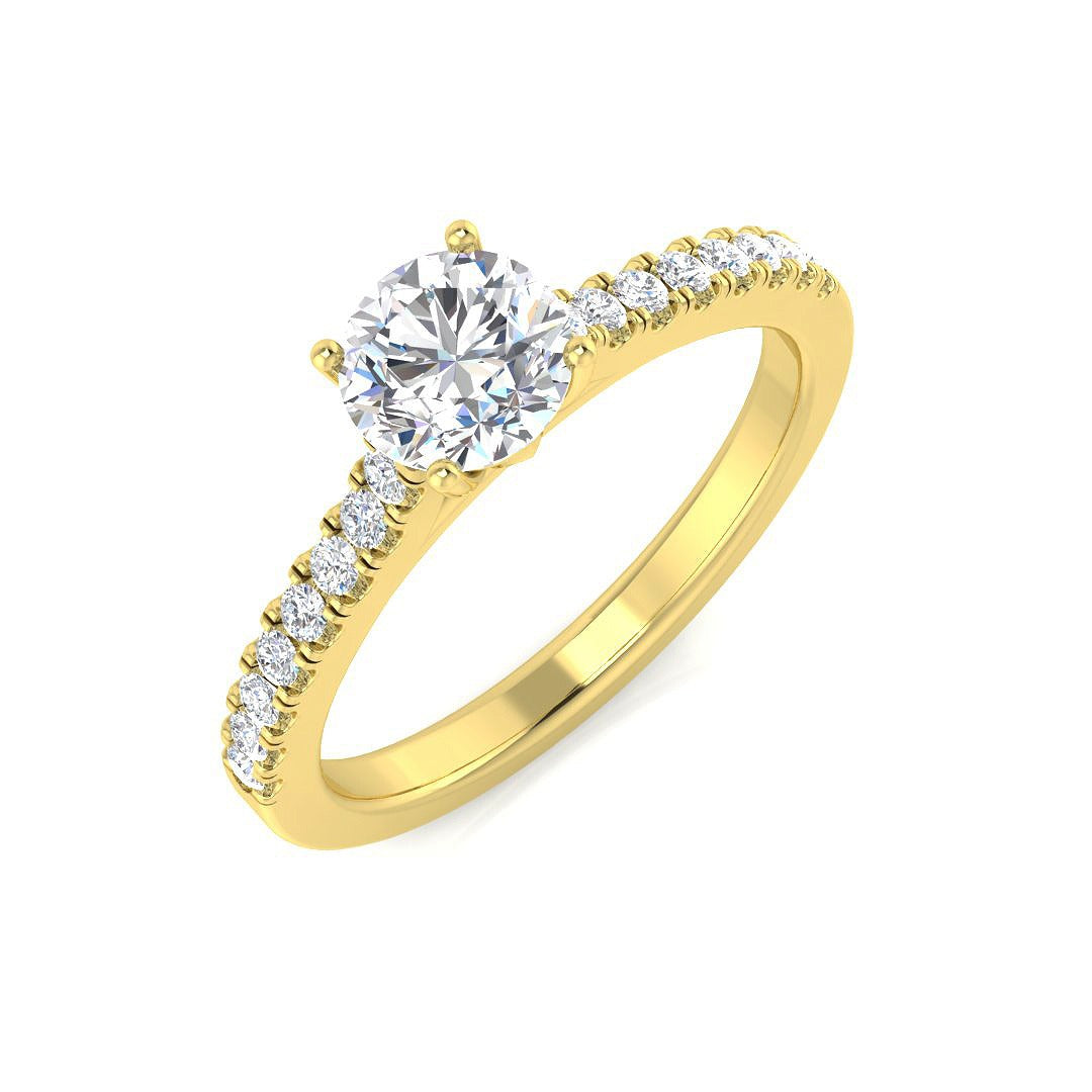 0.91Ct Lab Grown Diamond Ring in 9k Yellow Gold | Ring Size - M