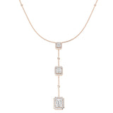 Axmen Diamond Necklace 1.25ct Baguette Brilliant Gold Platinum
