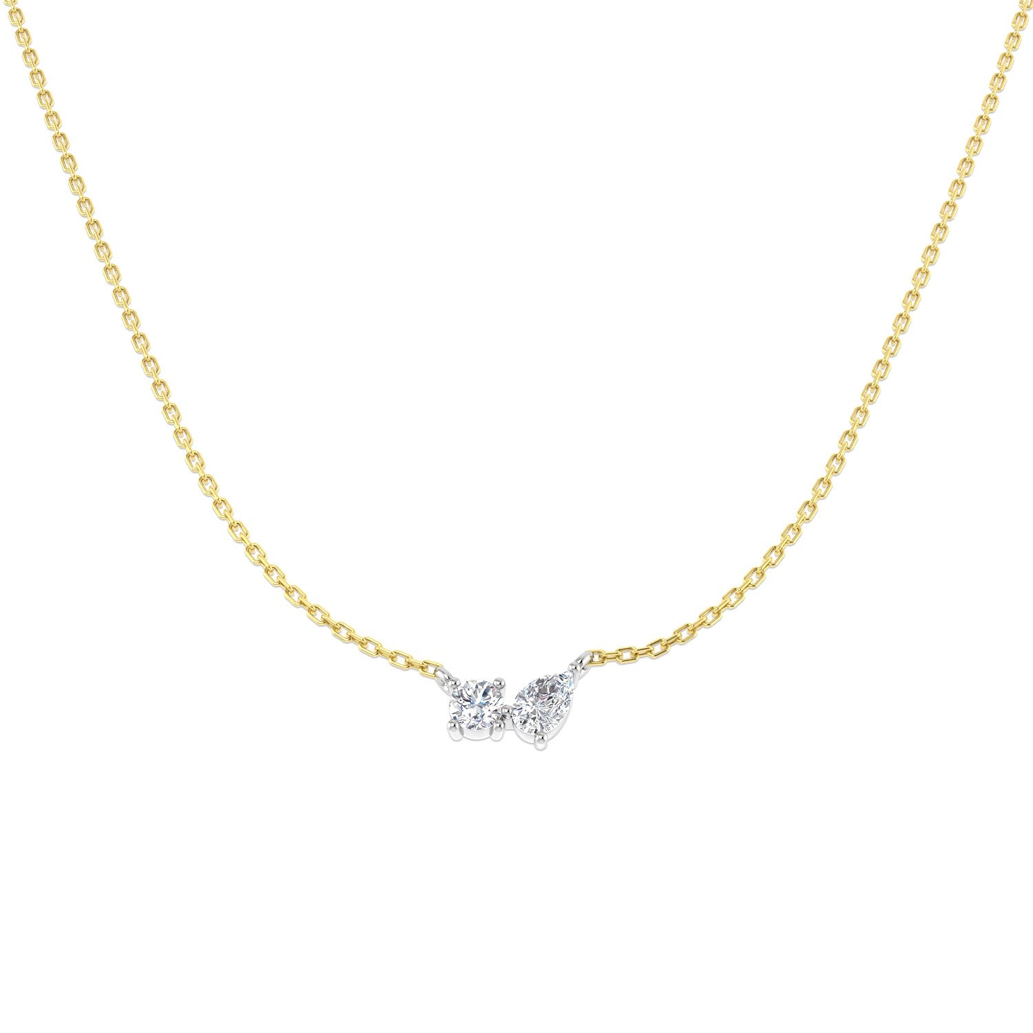 Cleft Diamond Necklace Fancy 0.5ct Gold Platinum