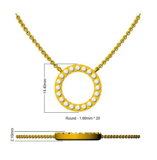 Luxury Sapphire Diamond Circle Pendant Necklace in Gold & Platinum