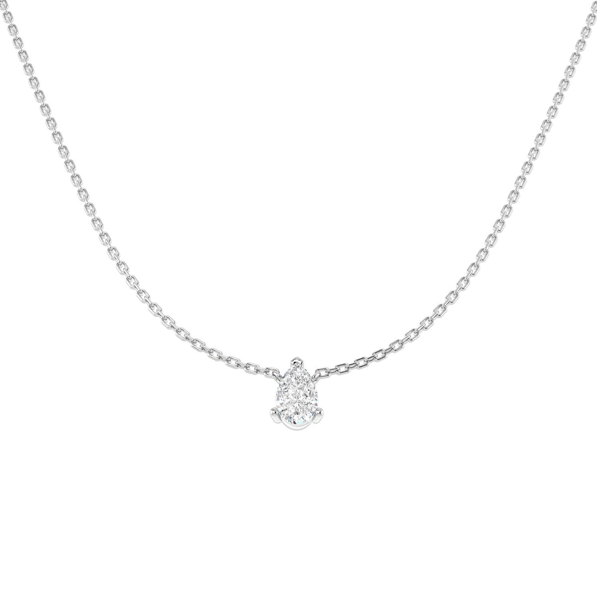 9ct White Gold 0.53ct Lab Grown Diamond Solitaire Necklace