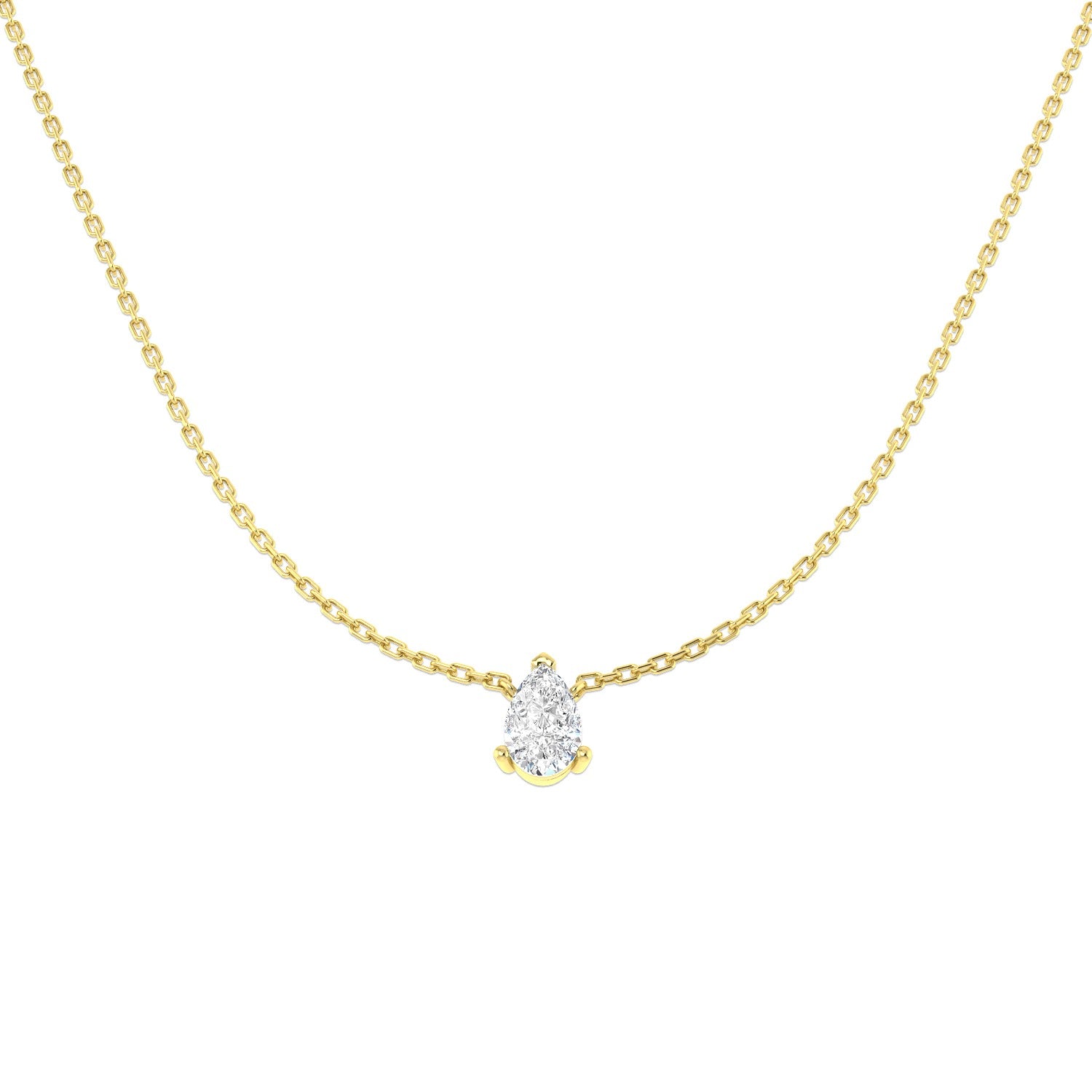 9ct Yellow Gold 0.53ct Lab Grown Diamond Solitaire Necklace