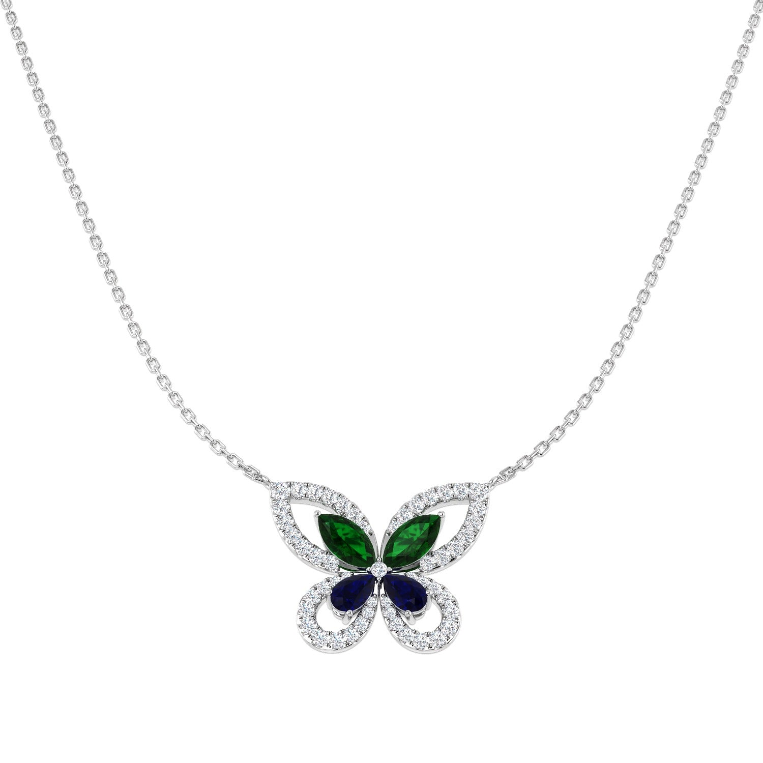 Cleat Diamond Necklace 1.75ct Platinum Gold Shape