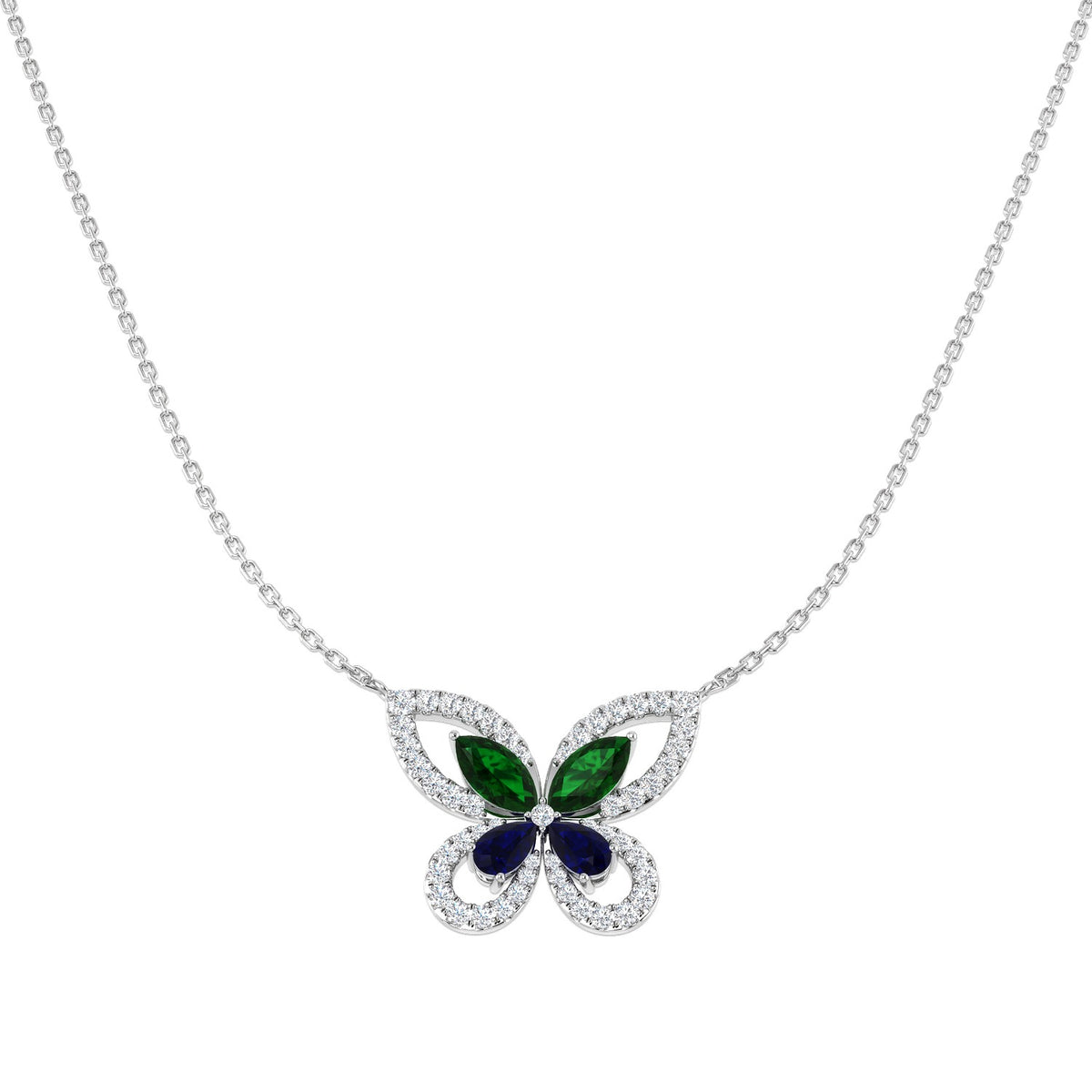 Cleat Diamond Necklace 1.75ct Platinum Gold Shape