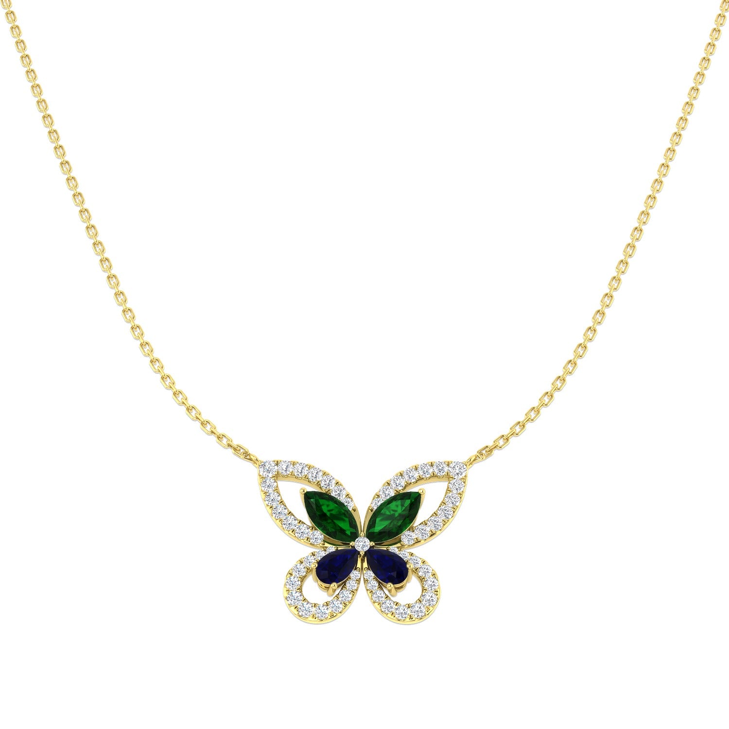 Cleat Diamond Necklace 1.75ct Platinum Gold Shape