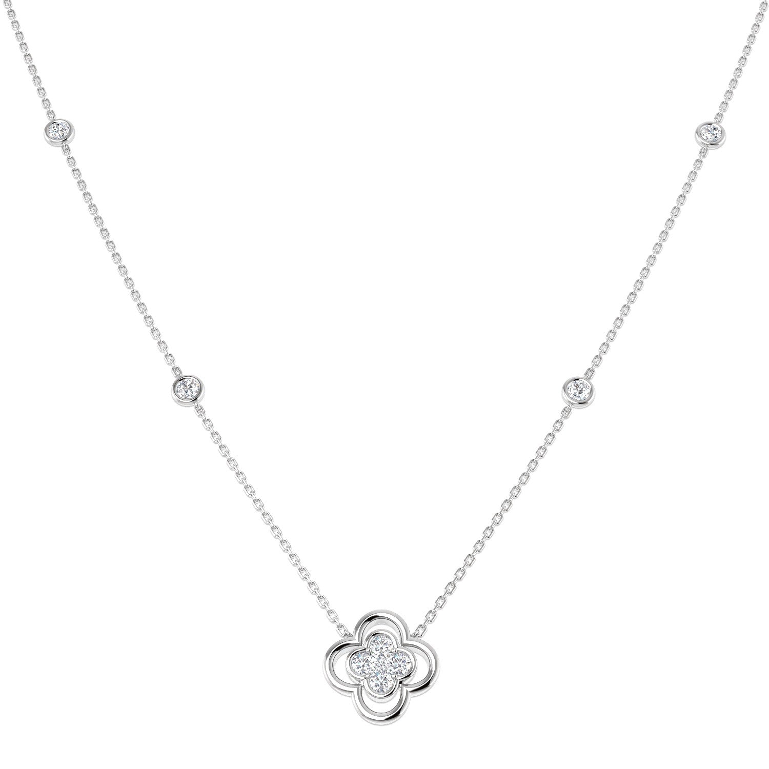Click Blue Sapphire Necklace 1ct Platinum Gold