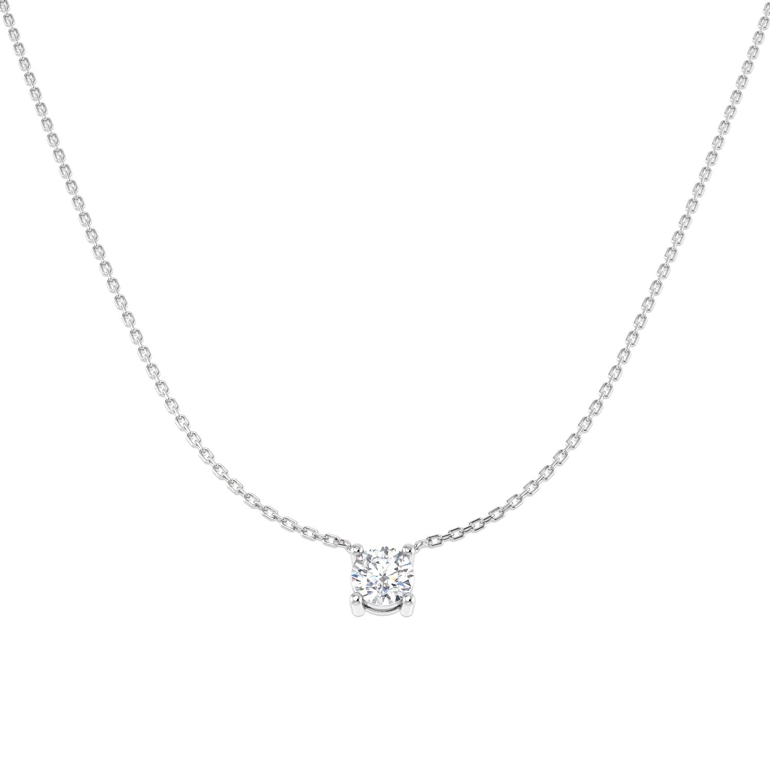 9ct White Gold 0.72ct Lab Grown Diamond Solitaire Necklace