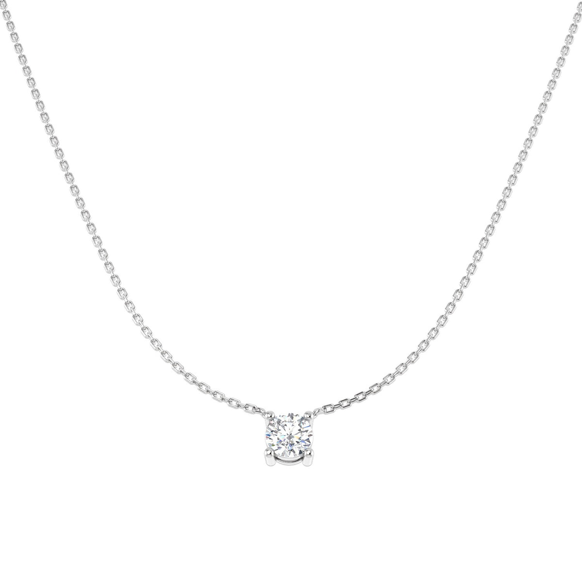 9ct White Gold 0.72ct Lab Grown Diamond Solitaire Necklace