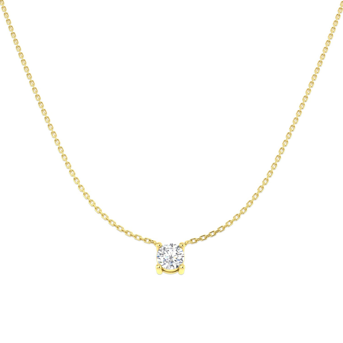 9ct Yellow Gold 0.72ct Lab Grown Diamond Solitaire Necklace