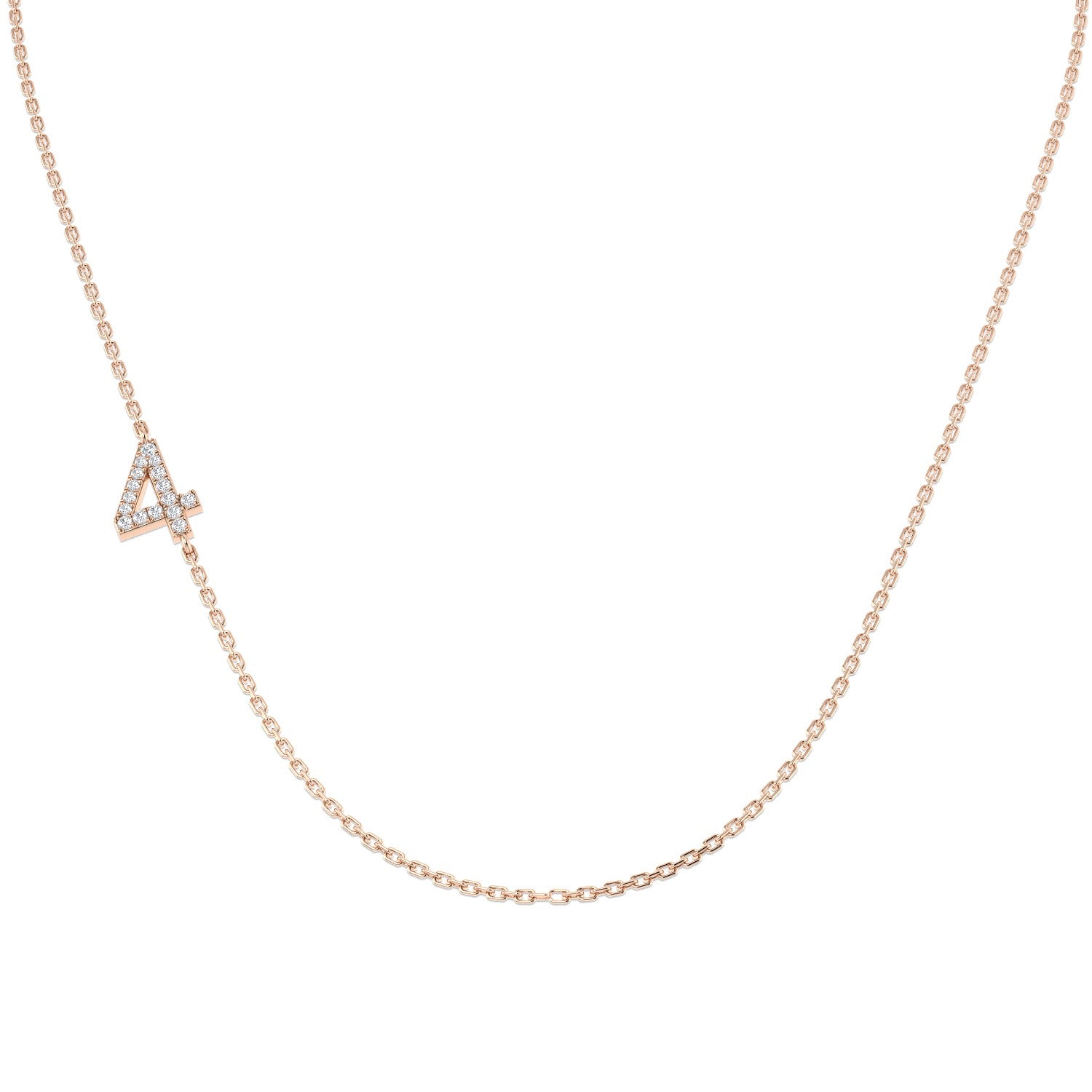 Diamond Number Pendant 0.1ct Gold & Platinum Necklace (Without Chain)