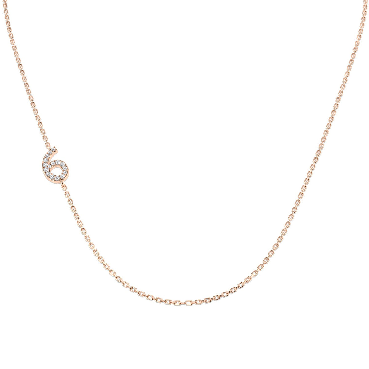 Diamond Number Pendant 0.1ct Gold & Platinum Necklace (Without Chain)