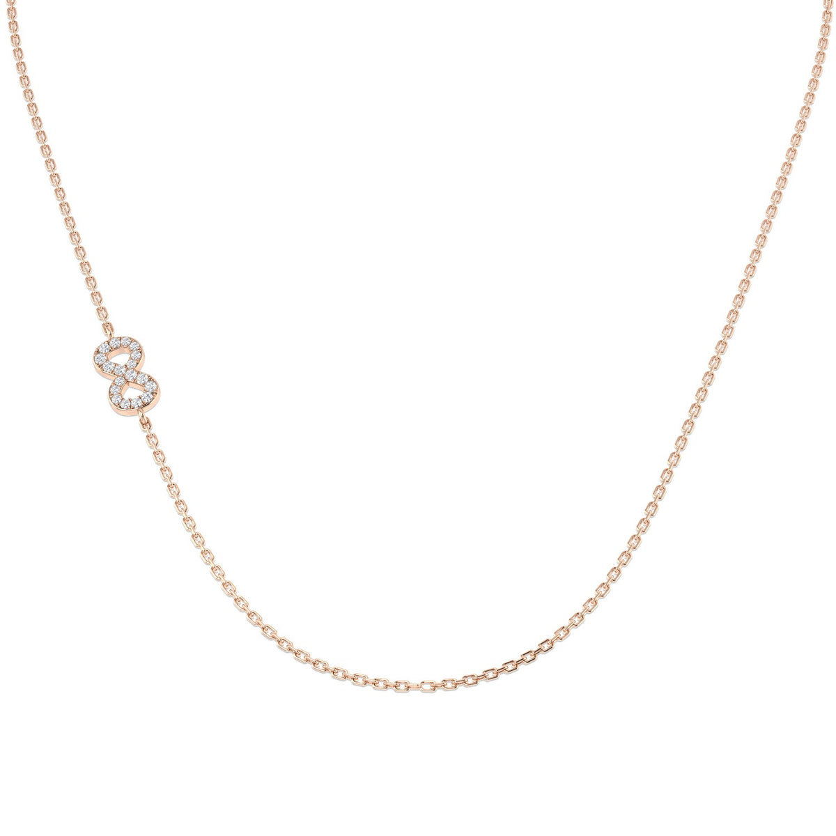 Diamond Number Pendant 0.1ct Gold & Platinum Necklace (Without Chain)