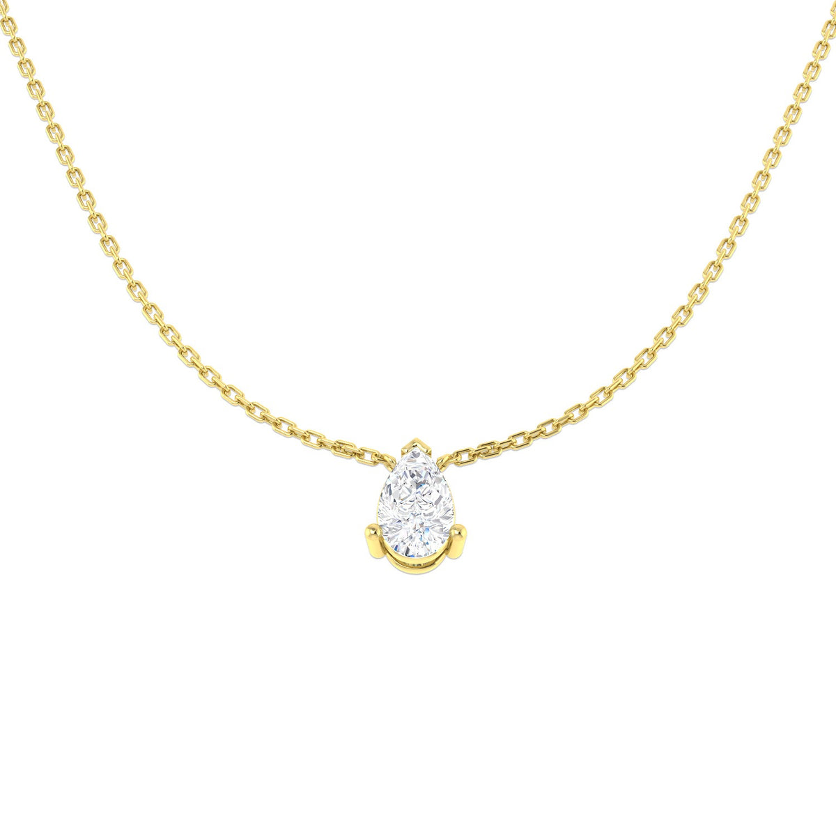 9ct Yellow Gold 0.78ct Lab Grown Diamond Solitaire Necklace